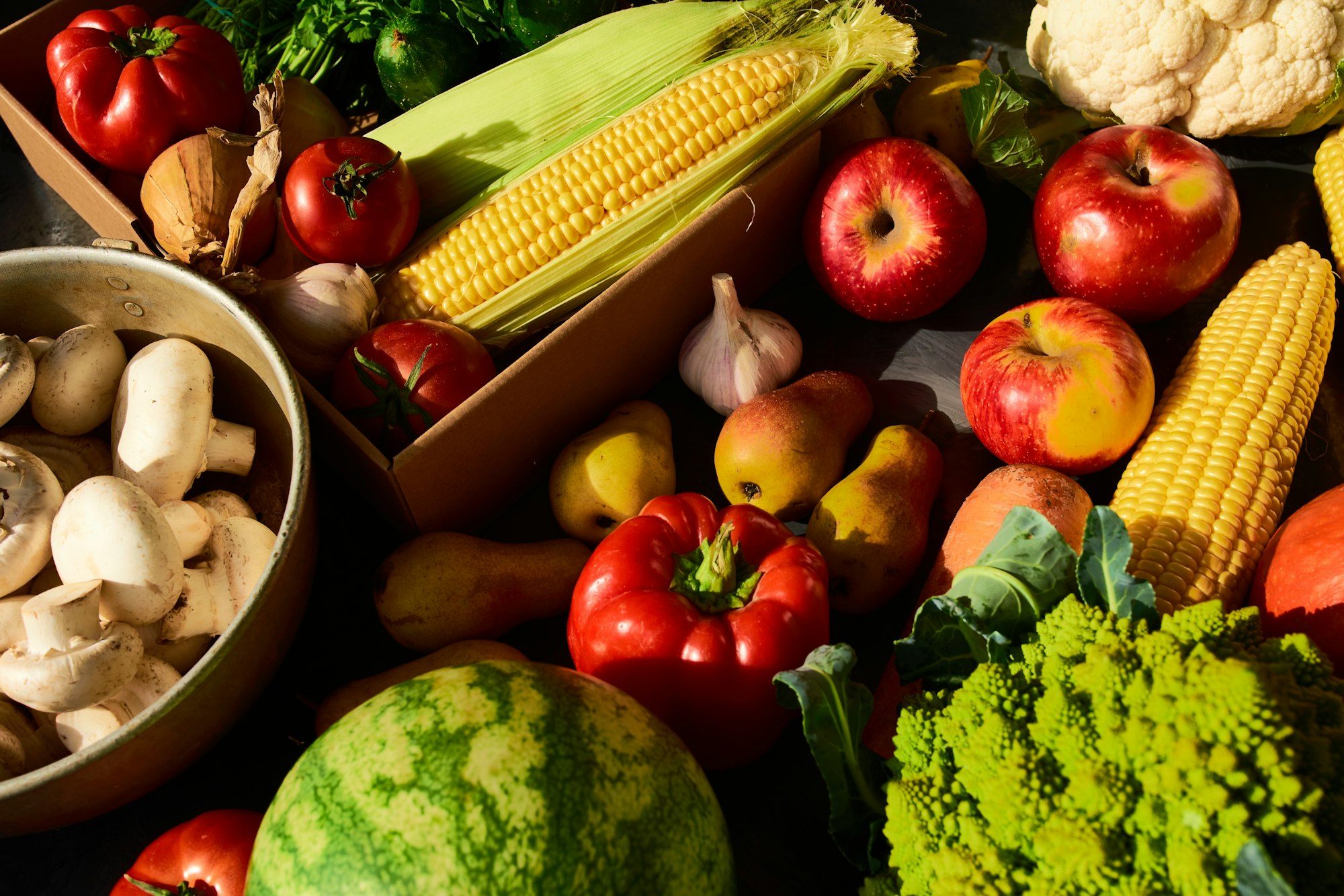 Fresh organic fruits and vegetables. Healthy nutrition